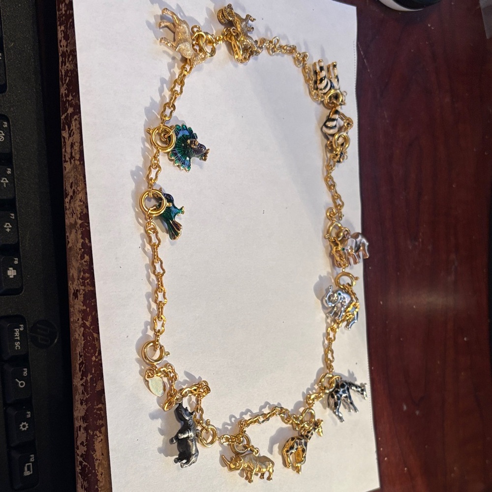 Joan Rivers Noah’s Arc  Gold Charm Necklace Vintage